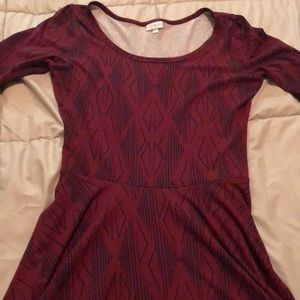 LuLaRoe Nicole in large in maroon with navy lines